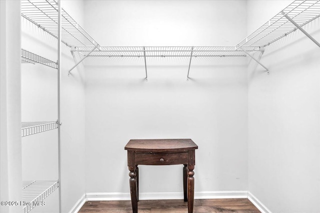 spacious closet with wood finished floors