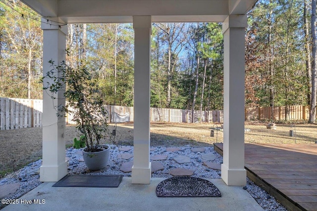 view of patio featuring a fenced backyard