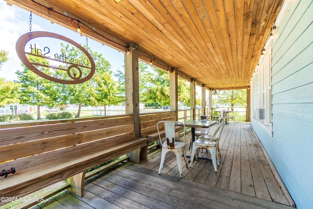 deck with covered porch