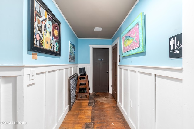 hall featuring dark hardwood / wood-style floors