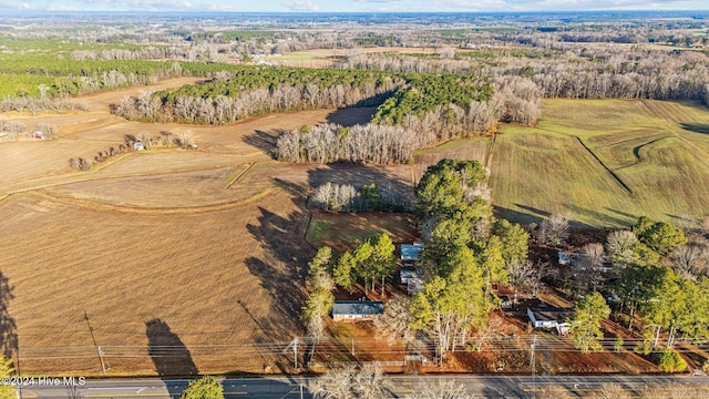 drone / aerial view with a rural view