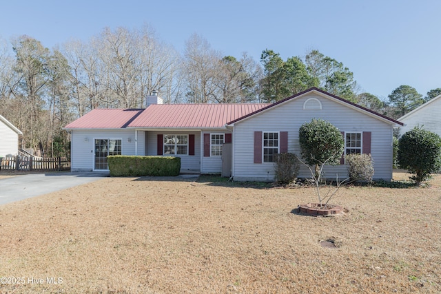 view of single story home