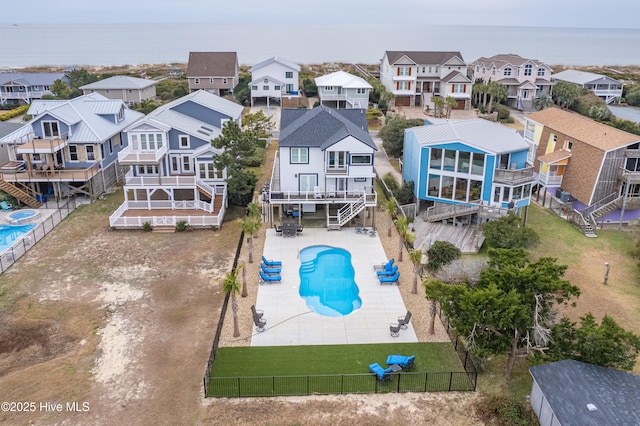 aerial view featuring a residential view