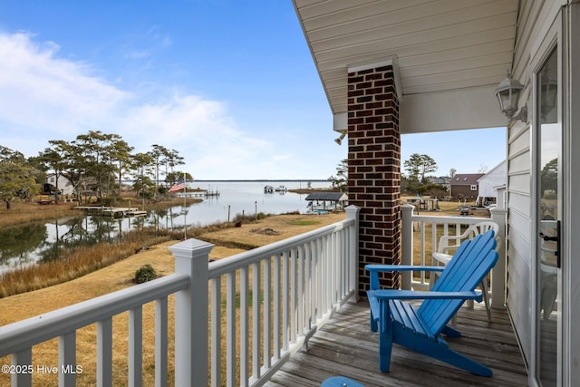 balcony with a water view