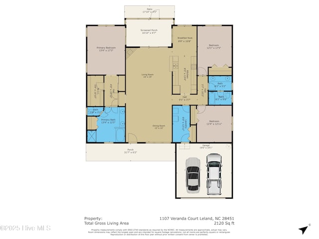 1107 Veranda Ct, Leland, NC 28451 - floor plan / room layout