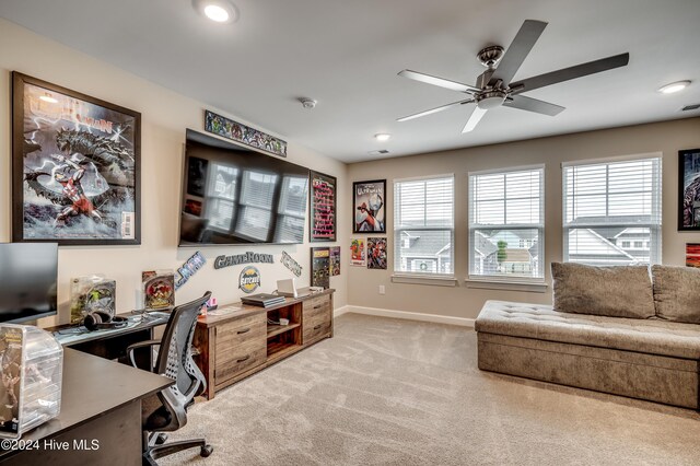 2023 Singing Palm Loop, Little River, SC 29566 - carpeted home office with ceiling fan