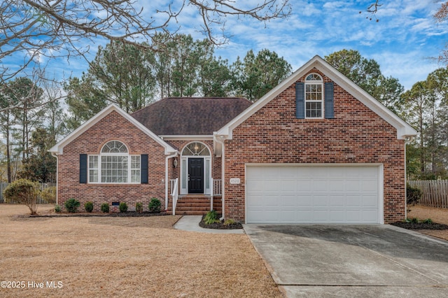 view of front property with a garage