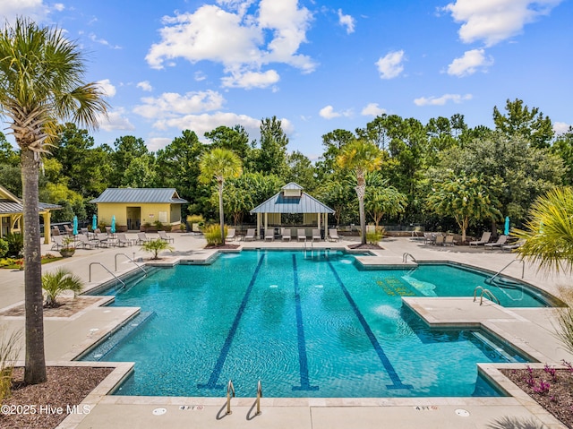 view of pool with a patio area