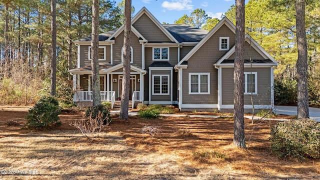 craftsman inspired home with covered porch