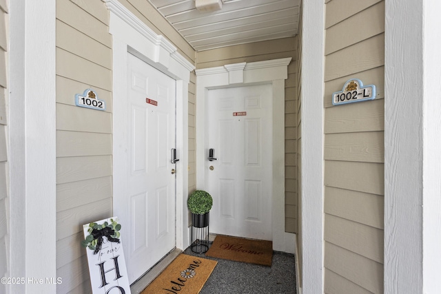 view of doorway to property