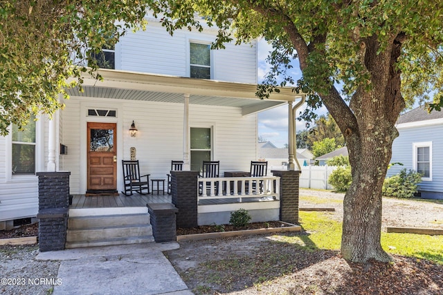 view of front of home with a porch