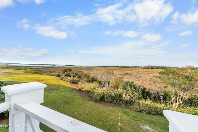 view of yard with a rural view