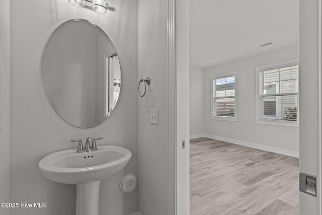 bathroom featuring hardwood / wood-style floors