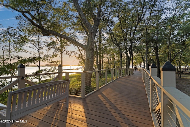 view of deck at dusk