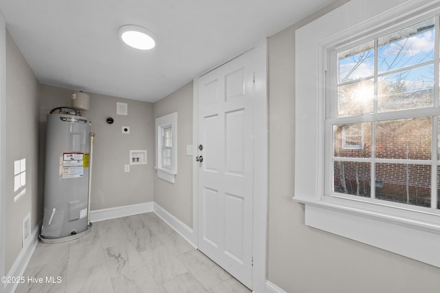 utility room featuring electric water heater