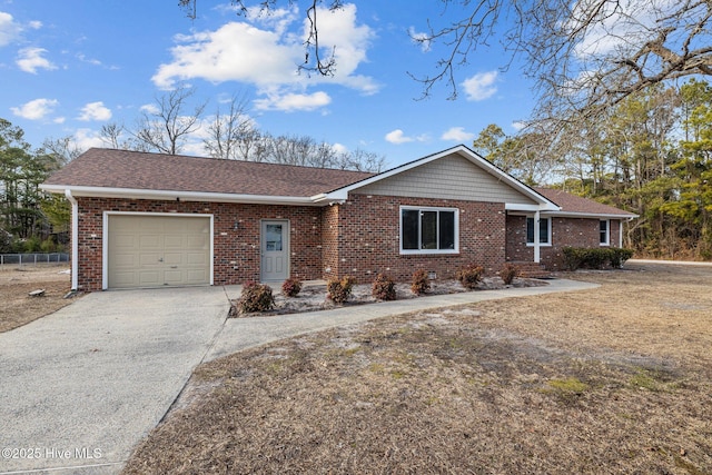 ranch-style home featuring a garage