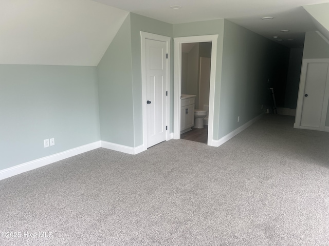 bonus room with carpet and vaulted ceiling