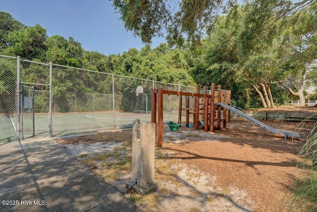 view of play area featuring basketball court