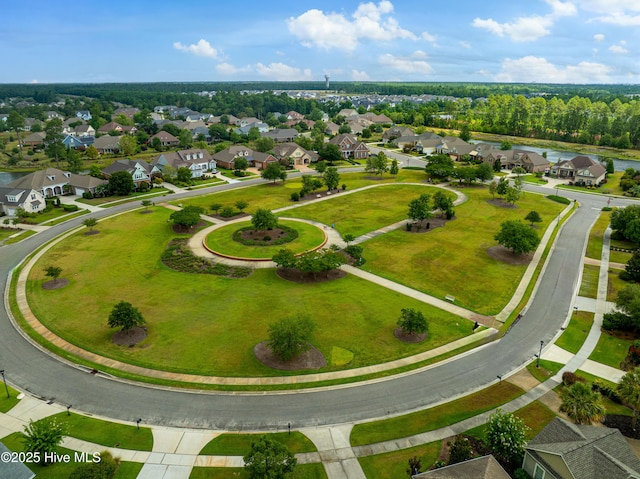 aerial view with a residential view