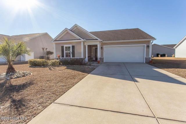 view of front of house with a garage