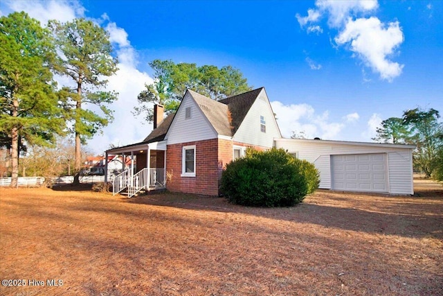 exterior space featuring a garage