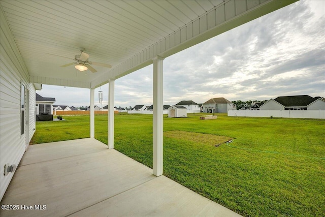 2022 Tarpon Trl, New Bern, NC 28562 - view of patio with ceiling fan and a residential view