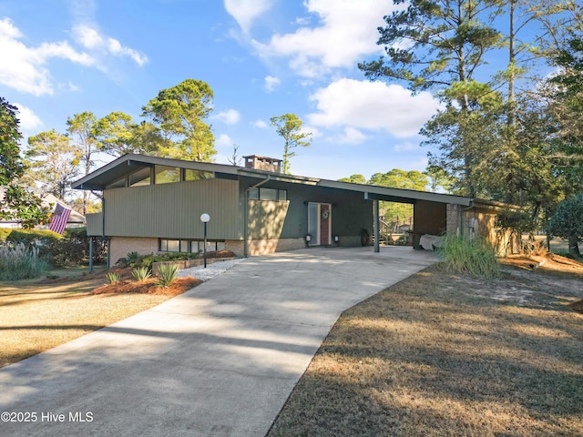 modern home with a carport