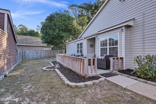 view of yard with a deck