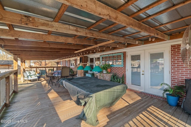 deck featuring french doors