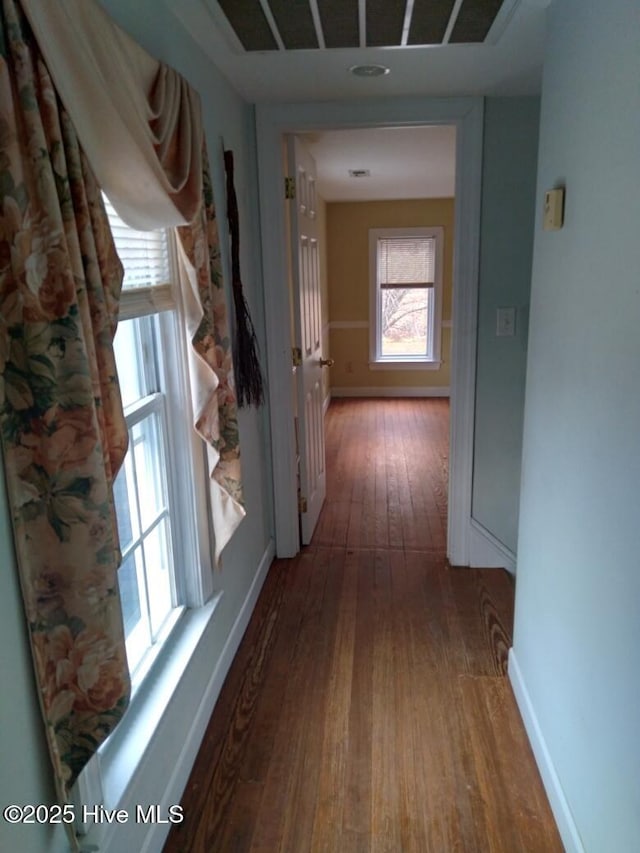 hallway featuring wood-type flooring