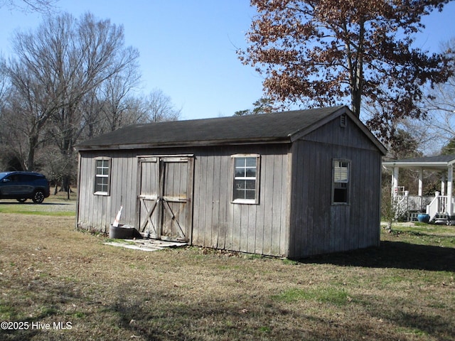 view of shed