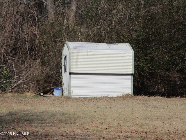 garage with a shed