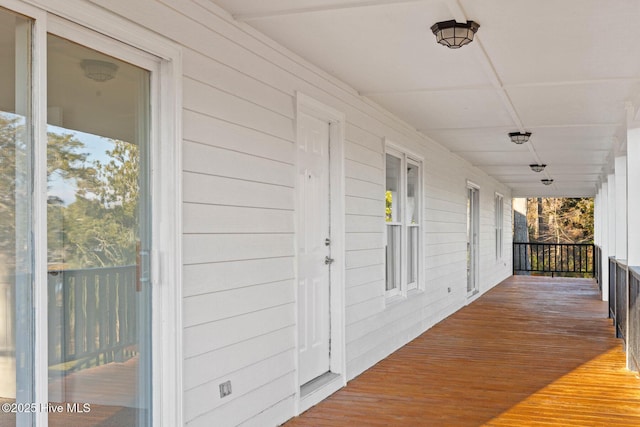 wooden deck featuring a porch