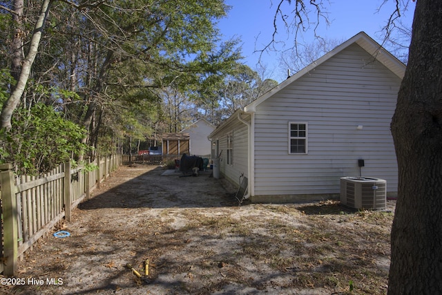 view of home's exterior featuring central air condition unit