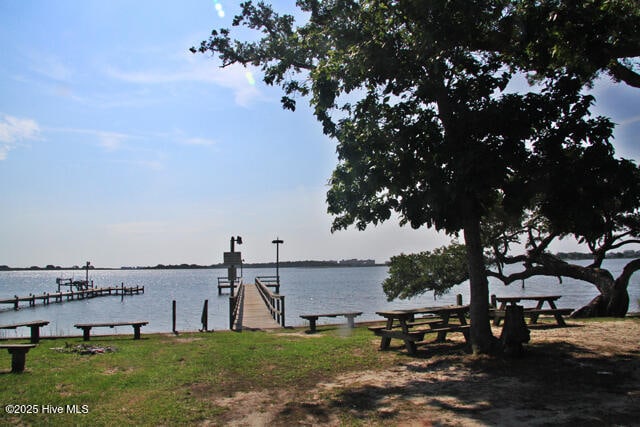 exterior space featuring a dock