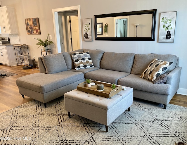 living room featuring hardwood / wood-style floors