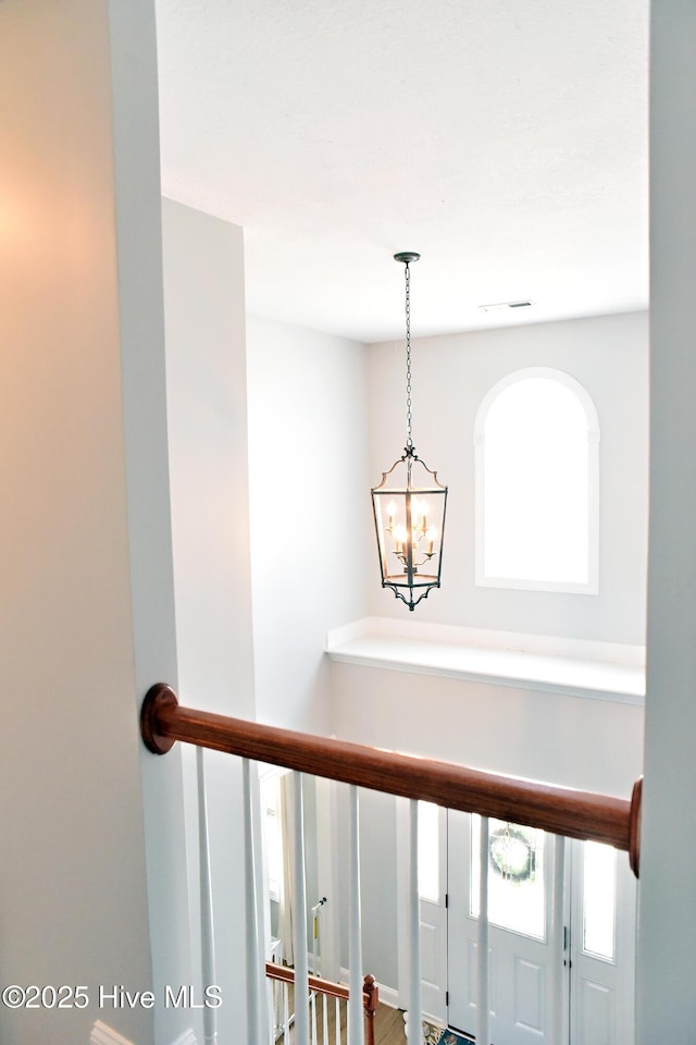 room details with a notable chandelier