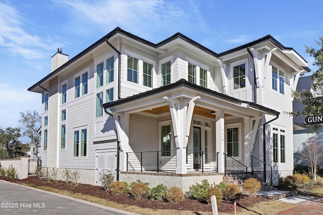 view of front of property with covered porch