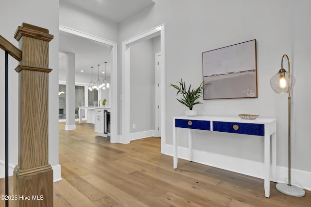 foyer entrance featuring light hardwood / wood-style floors