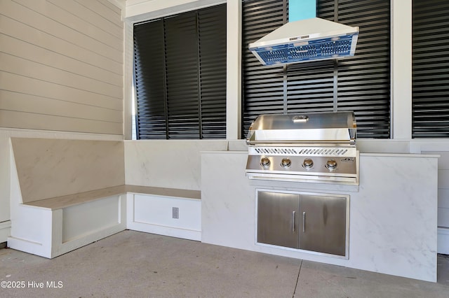 view of patio / terrace featuring area for grilling and grilling area