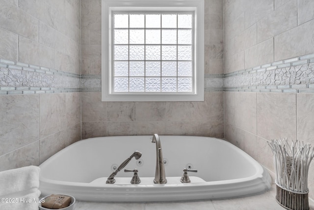 bathroom featuring a healthy amount of sunlight and a bath