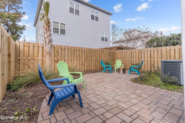 view of patio featuring central AC