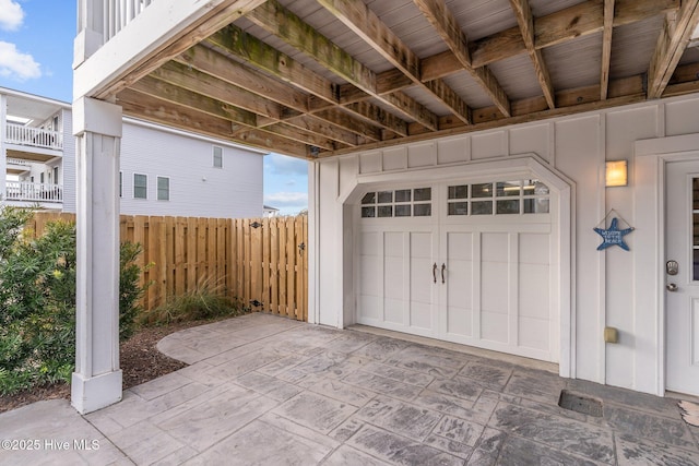 view of garage