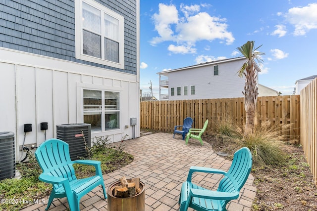 view of patio featuring central AC unit