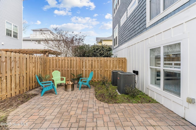 view of patio featuring central AC