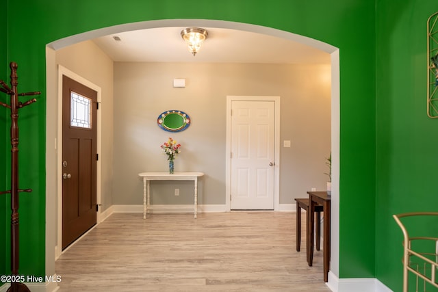 entryway featuring light hardwood / wood-style floors