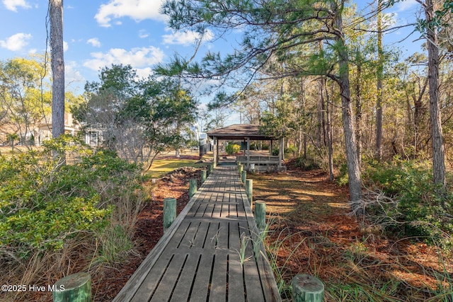 exterior space with a gazebo