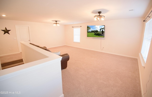 interior space featuring carpet floors