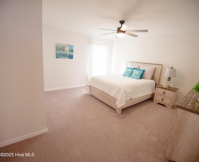 unfurnished bedroom with carpet flooring and ceiling fan