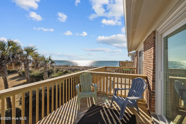 balcony with a water view